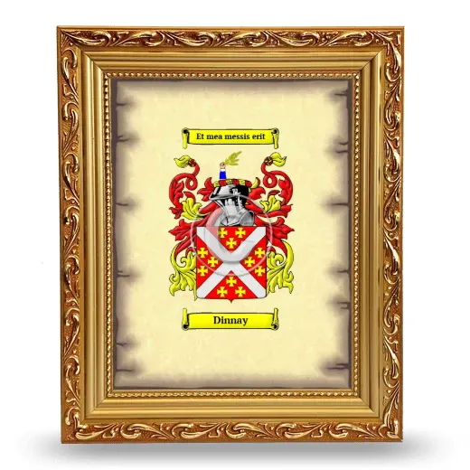 Dinnay Coat of Arms Framed - Gold
