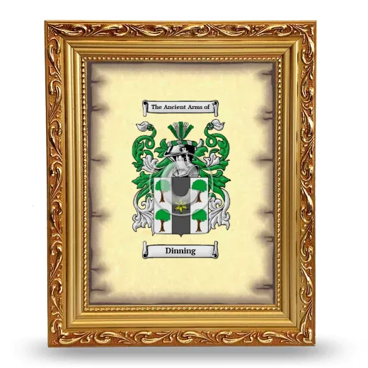 Dinning Coat of Arms Framed - Gold