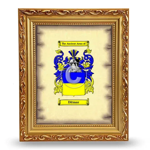 Ditmar Coat of Arms Framed - Gold