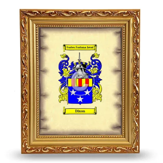 Dixon Coat of Arms Framed - Gold