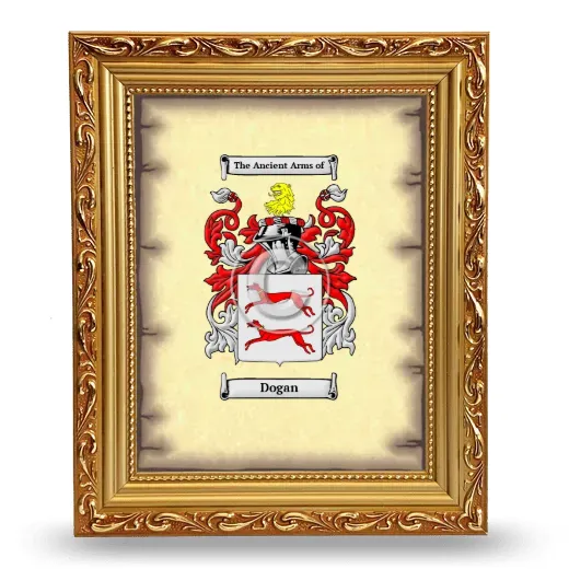 Dogan Coat of Arms Framed - Gold