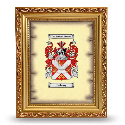 Doheny Coat of Arms Framed - Gold