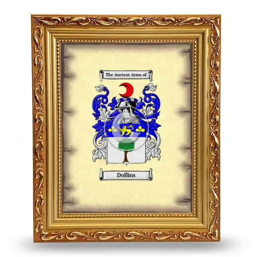 Dollins Coat of Arms Framed - Gold
