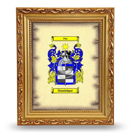 Dominique Coat of Arms Framed - Gold