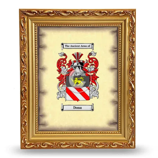 Dona Coat of Arms Framed - Gold
