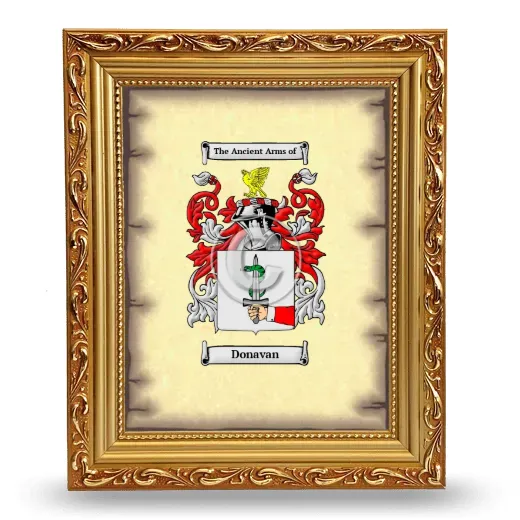 Donavan Coat of Arms Framed - Gold