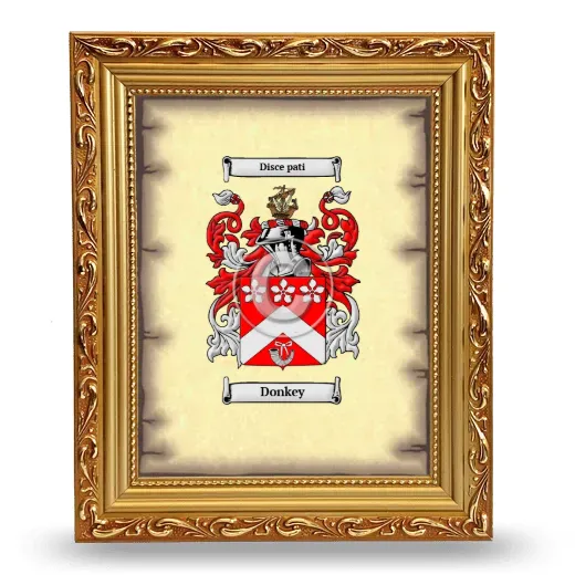 Donkey Coat of Arms Framed - Gold