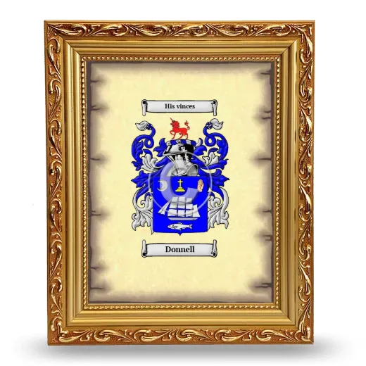 Donnell Coat of Arms Framed - Gold