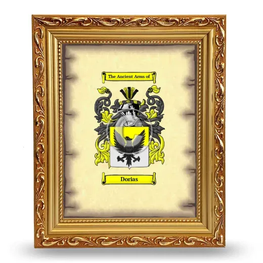 Dorias Coat of Arms Framed - Gold