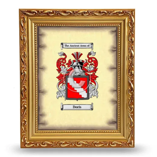 Doris Coat of Arms Framed - Gold