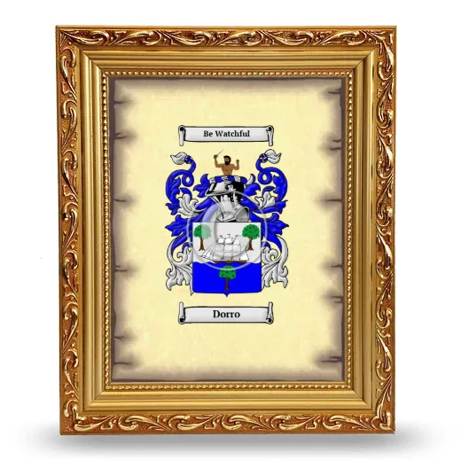 Dorro Coat of Arms Framed - Gold