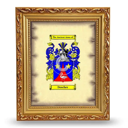 Doscher Coat of Arms Framed - Gold
