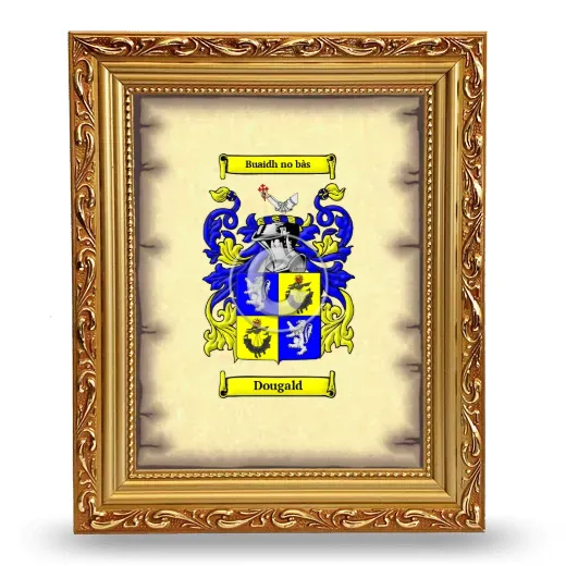 Dougald Coat of Arms Framed - Gold