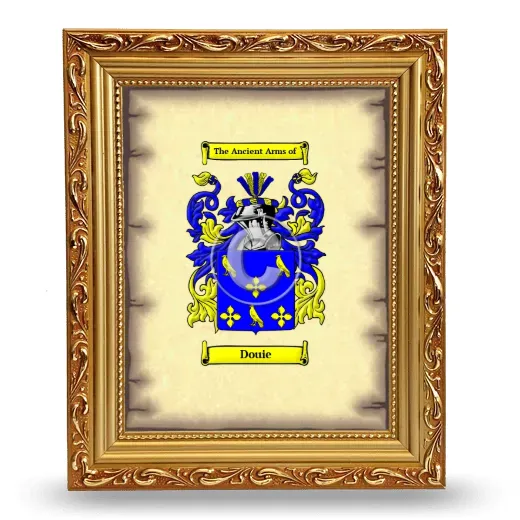 Douie Coat of Arms Framed - Gold