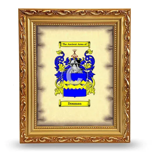 Douman Coat of Arms Framed - Gold