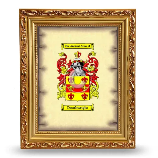 Douthwright Coat of Arms Framed - Gold