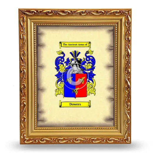 Dowers Coat of Arms Framed - Gold