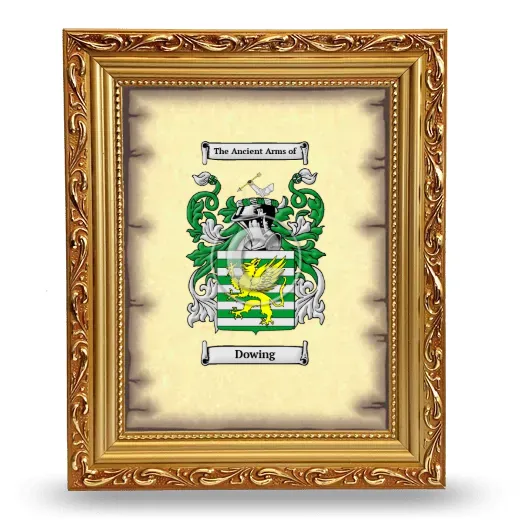 Dowing Coat of Arms Framed - Gold