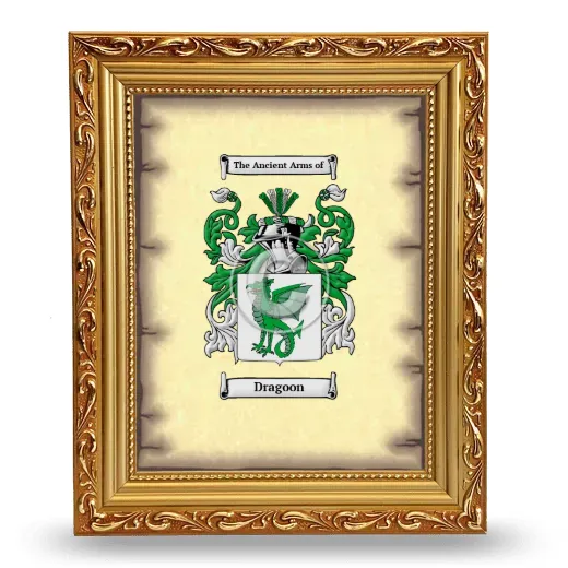 Dragoon Coat of Arms Framed - Gold