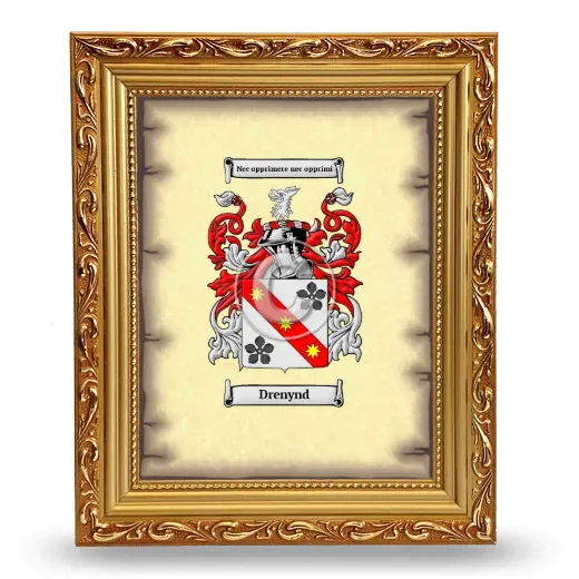 Drenynd Coat of Arms Framed - Gold