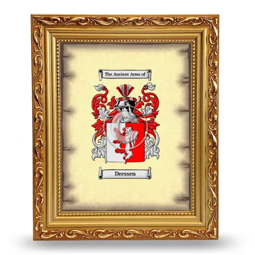 Dressen Coat of Arms Framed - Gold