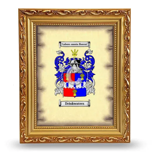 Drinkwaters Coat of Arms Framed - Gold