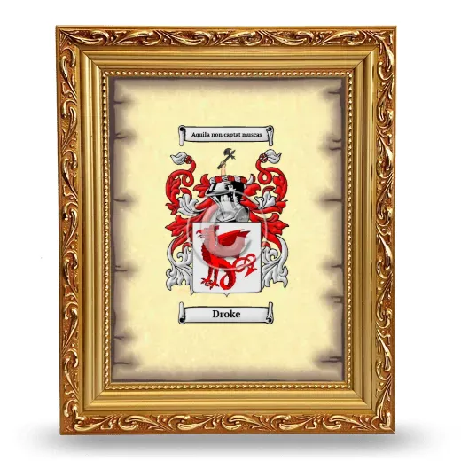 Droke Coat of Arms Framed - Gold