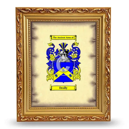 Drolly Coat of Arms Framed - Gold