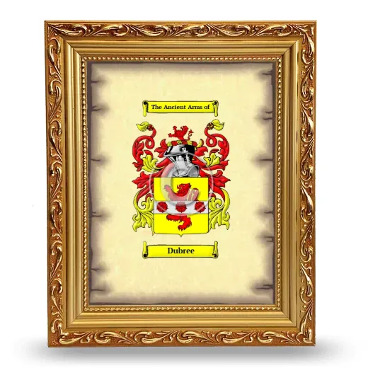Dubree Coat of Arms Framed - Gold