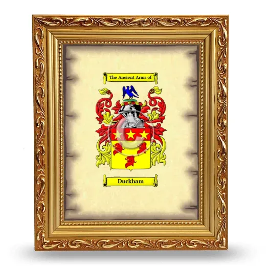 Duckham Coat of Arms Framed - Gold