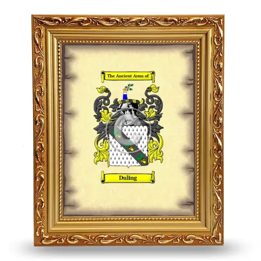 Duling Coat of Arms Framed - Gold