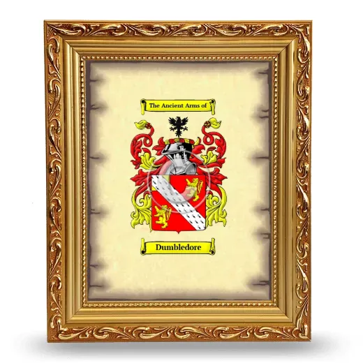 Dumbledore Coat of Arms Framed - Gold
