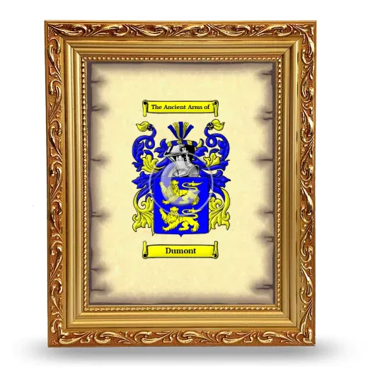 Dumont Coat of Arms Framed - Gold