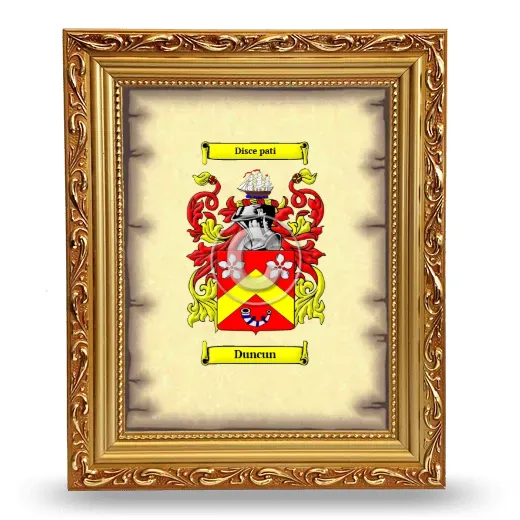 Duncun Coat of Arms Framed - Gold