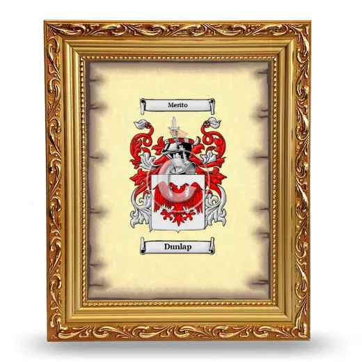 Dunlap Coat of Arms Framed - Gold