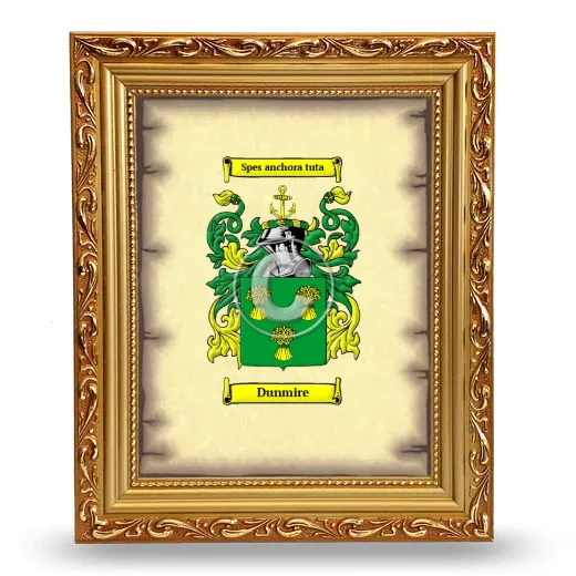 Dunmire Coat of Arms Framed - Gold