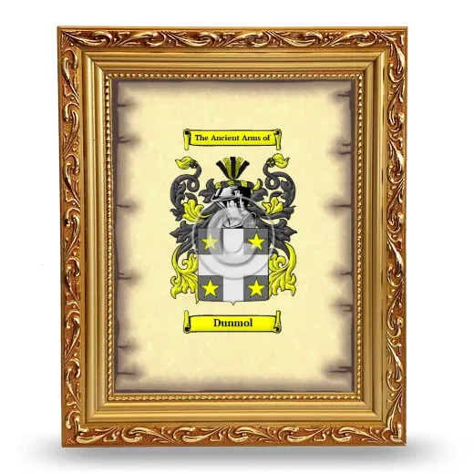 Dunmol Coat of Arms Framed - Gold