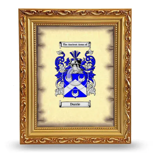 Durrie Coat of Arms Framed - Gold