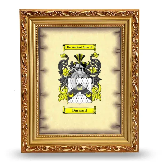 Durward Coat of Arms Framed - Gold