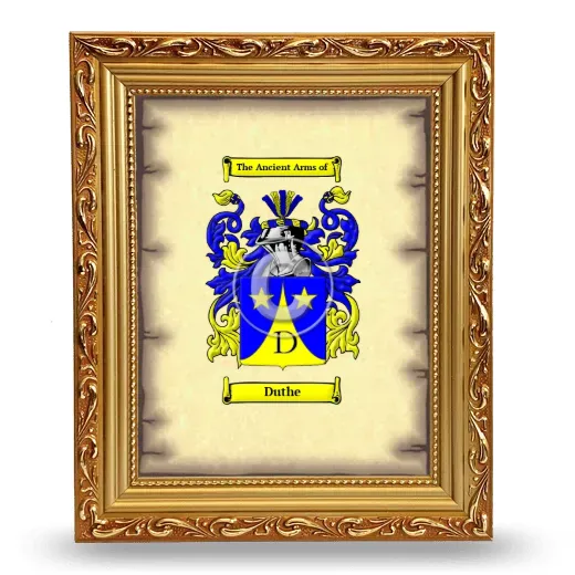Duthe Coat of Arms Framed - Gold