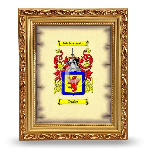 Duthe Coat of Arms Framed - Gold