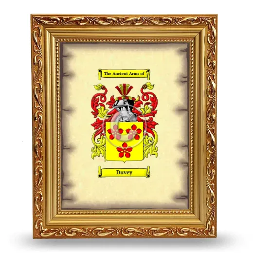Duvey Coat of Arms Framed - Gold