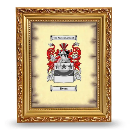 Dyess Coat of Arms Framed - Gold