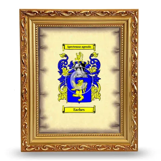 Eaches Coat of Arms Framed - Gold