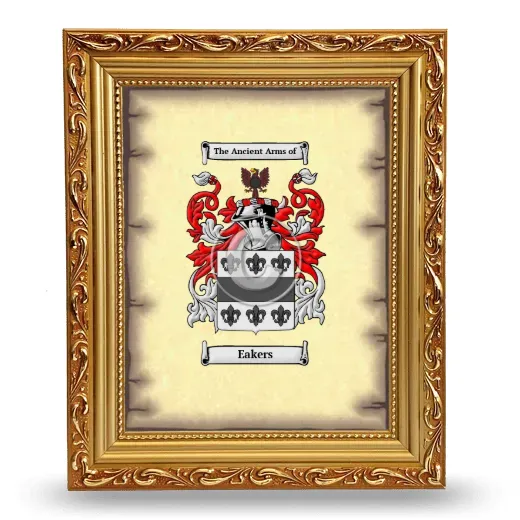 Eakers Coat of Arms Framed - Gold