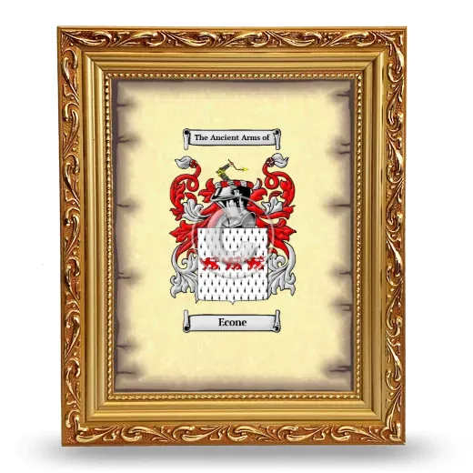 Econe Coat of Arms Framed - Gold