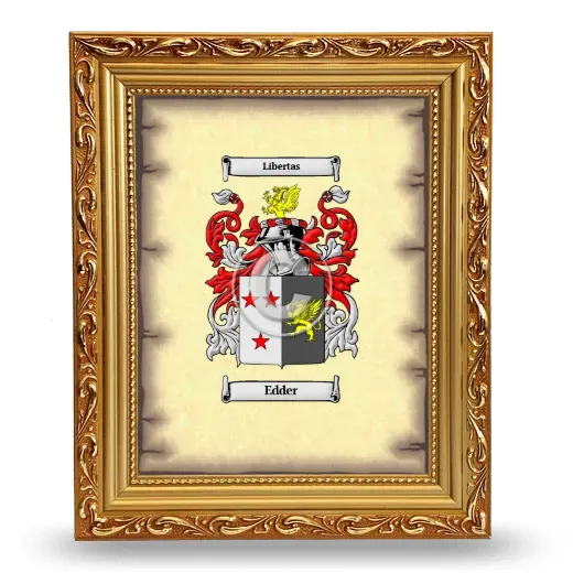 Edder Coat of Arms Framed - Gold