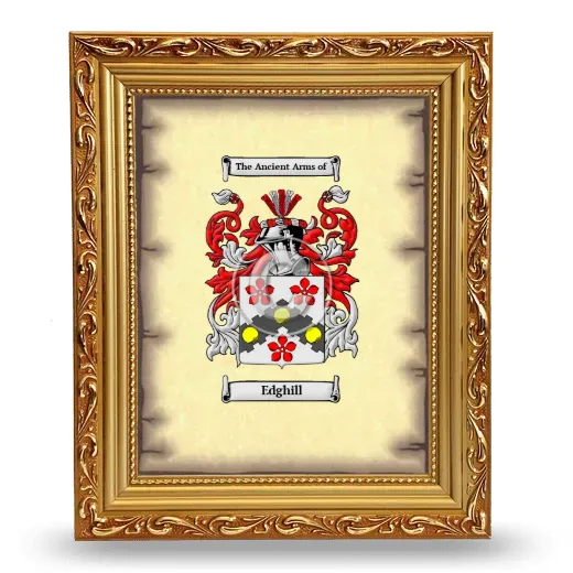 Edghill Coat of Arms Framed - Gold