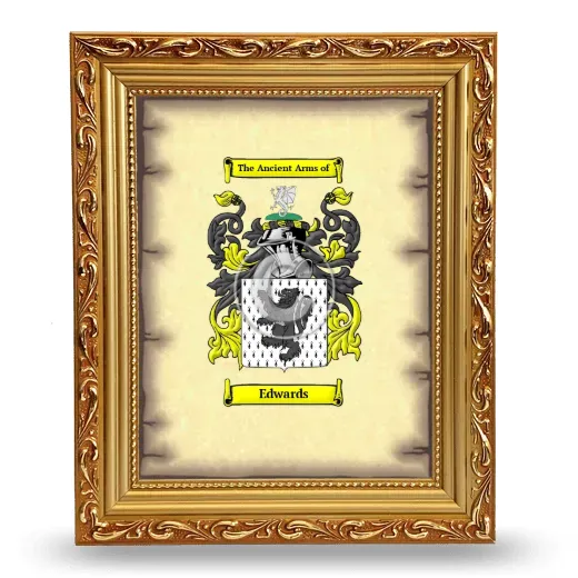 Edwards Coat of Arms Framed - Gold