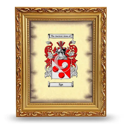 Egs Coat of Arms Framed - Gold
